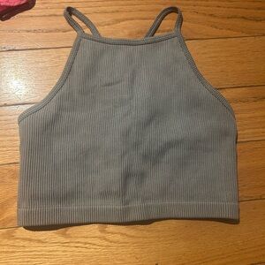 Target Gray Ribbed Crop Tank Top